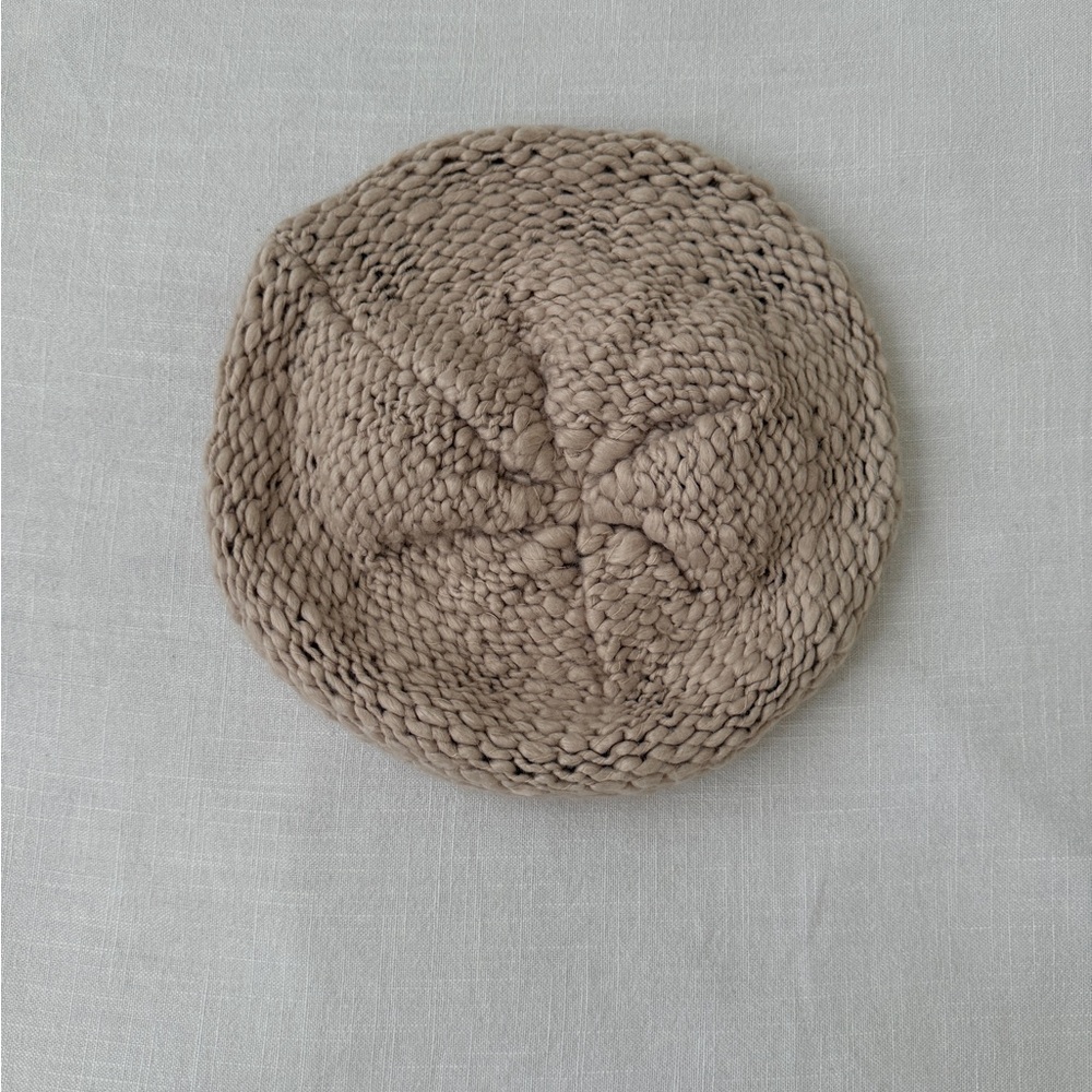 Beige Pink Knit Beret